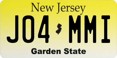 NJ license plate J04MMI