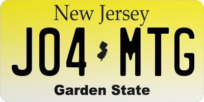 NJ license plate J04MTG