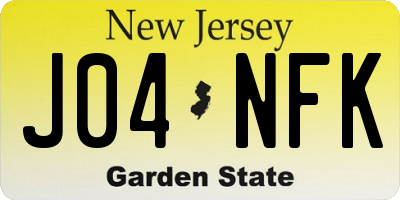 NJ license plate J04NFK
