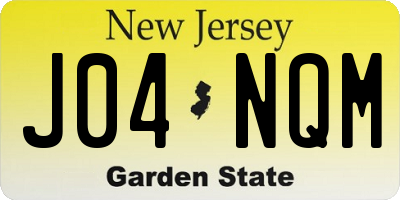 NJ license plate J04NQM