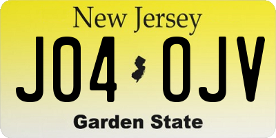 NJ license plate J04OJV