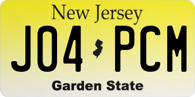 NJ license plate J04PCM