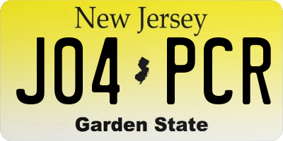 NJ license plate J04PCR