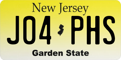 NJ license plate J04PHS