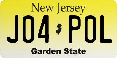 NJ license plate J04POL
