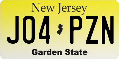 NJ license plate J04PZN