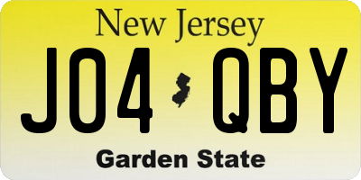 NJ license plate J04QBY