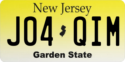 NJ license plate J04QIM