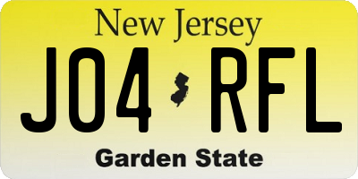 NJ license plate J04RFL