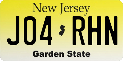 NJ license plate J04RHN