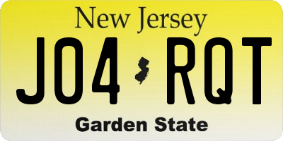 NJ license plate J04RQT