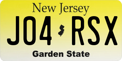 NJ license plate J04RSX