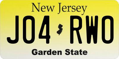 NJ license plate J04RWO