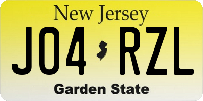 NJ license plate J04RZL