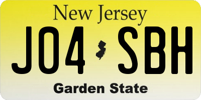NJ license plate J04SBH