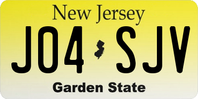 NJ license plate J04SJV