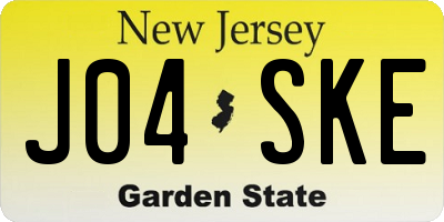 NJ license plate J04SKE