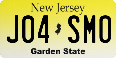 NJ license plate J04SMO
