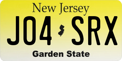 NJ license plate J04SRX