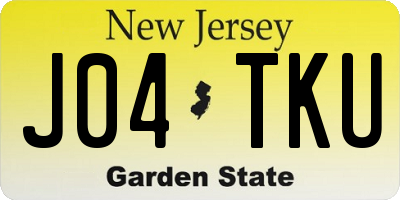 NJ license plate J04TKU