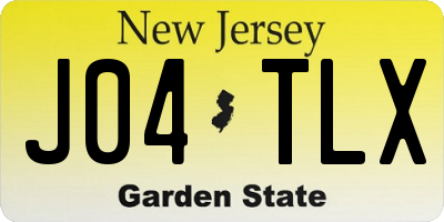 NJ license plate J04TLX