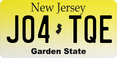 NJ license plate J04TQE