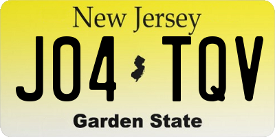 NJ license plate J04TQV