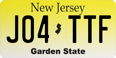 NJ license plate J04TTF