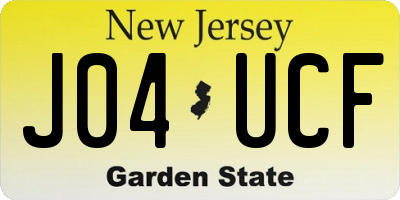 NJ license plate J04UCF