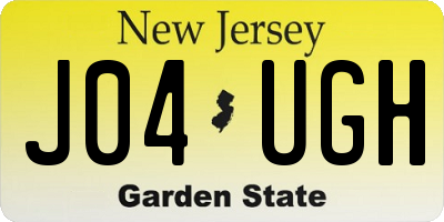 NJ license plate J04UGH