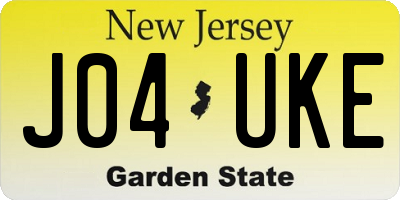NJ license plate J04UKE