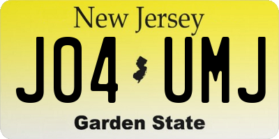 NJ license plate J04UMJ