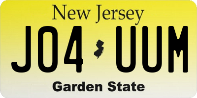 NJ license plate J04UUM