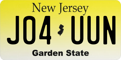NJ license plate J04UUN