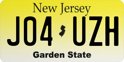 NJ license plate J04UZH