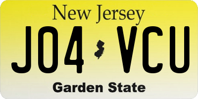 NJ license plate J04VCU