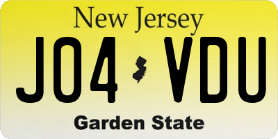 NJ license plate J04VDU
