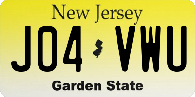 NJ license plate J04VWU