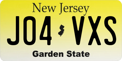 NJ license plate J04VXS