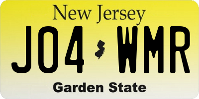 NJ license plate J04WMR