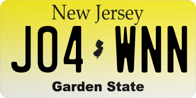 NJ license plate J04WNN