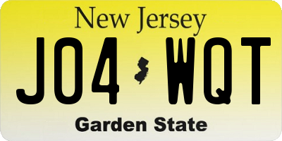 NJ license plate J04WQT