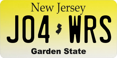 NJ license plate J04WRS