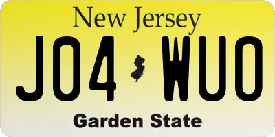 NJ license plate J04WUO