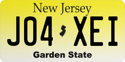 NJ license plate J04XEI