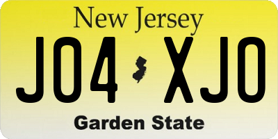 NJ license plate J04XJO