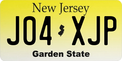 NJ license plate J04XJP