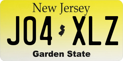 NJ license plate J04XLZ