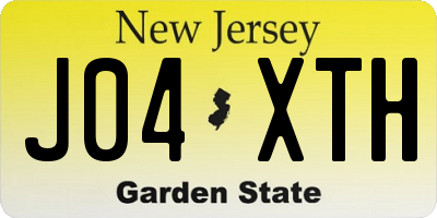 NJ license plate J04XTH