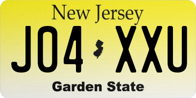 NJ license plate J04XXU
